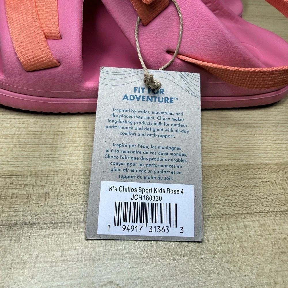 Chaco's‎ Chillos Sport Sandals Kids Youth Sz 4 Rose Pink Hiking Swimming Slip On